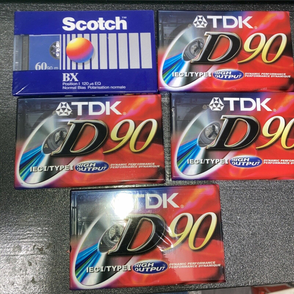TDK D90 High Output 4 pack Audio Cassette Tapes Type New Sealed 1 Scotch BX 60!